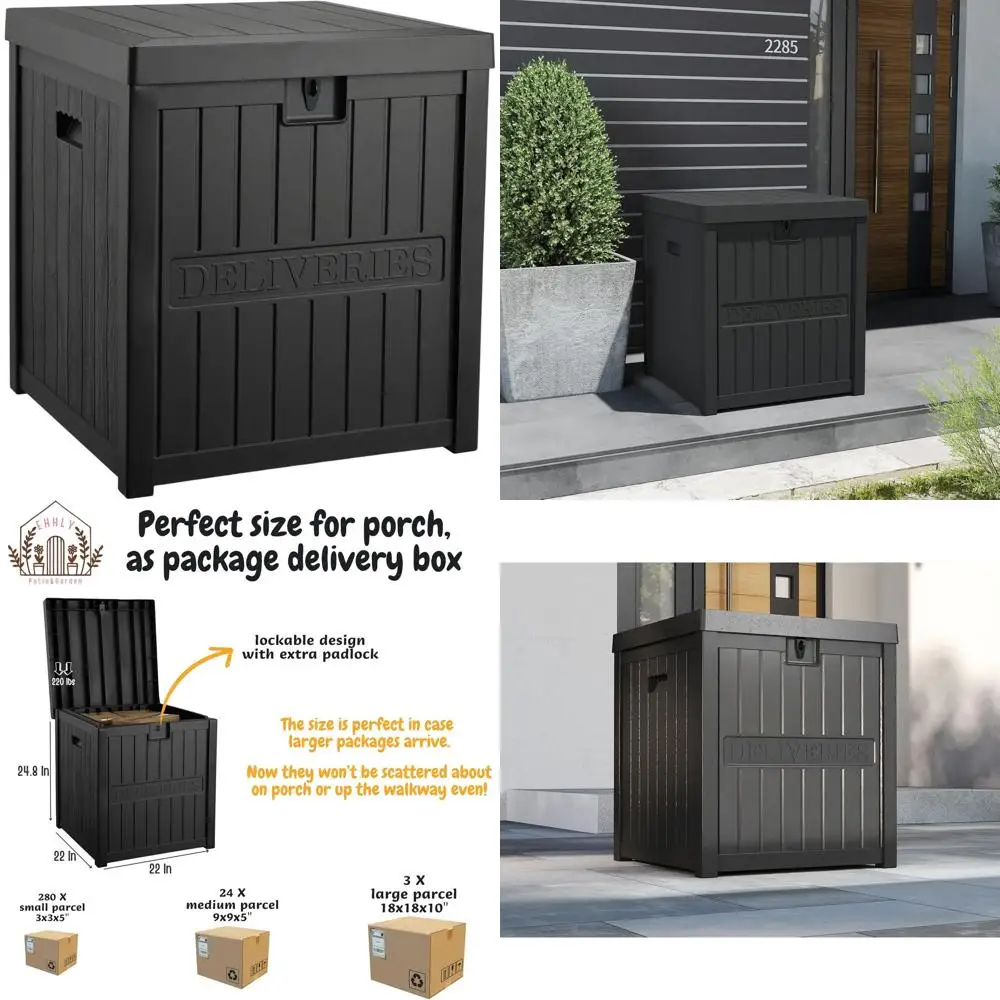 Large Outdoor Waterproof Resin Storage Box with Lockable Security for Delivery and Snacks