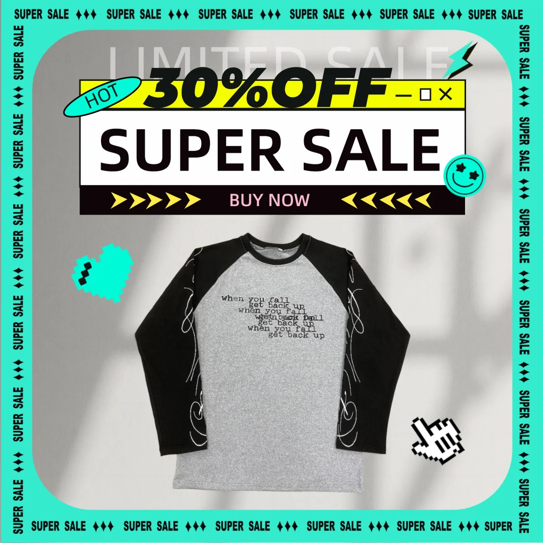 

Harajuku Dark Print round Neck Long Sleeve Sweatshirt Pullover Retro Street Trend T-Shirt for Men And Women