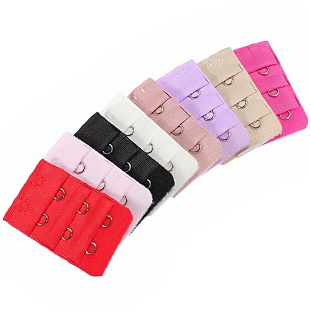 5pcs Ladies Women Elastic Lingerie Extenders 2-Hooks 3 Rows Extension Straps (Random Color) extender 2 hook