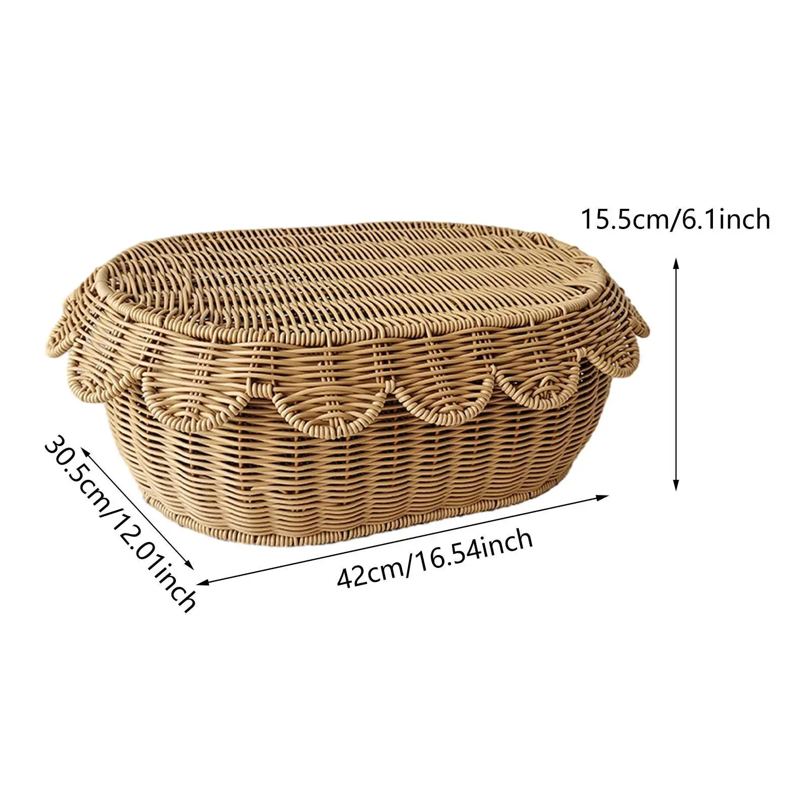 Woven Bread Basket Imitation Rattan Fruit Basket for Kitchen Home Restaurant