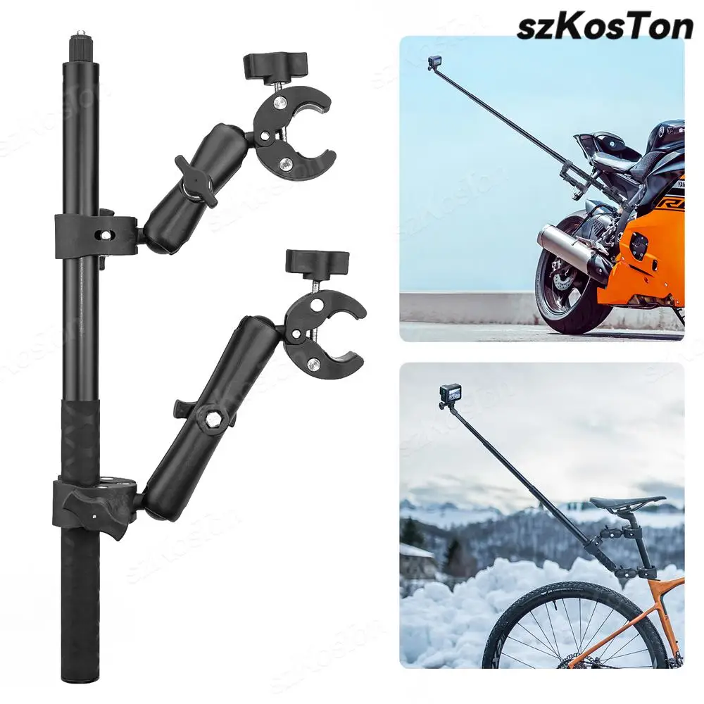 Super Camera Clamp Mount Double Socket Arm Ball Head Adapter GoPro 13 12 11 10 9 DJI Action 4 Insta360 X4 Digital Camera Monitor