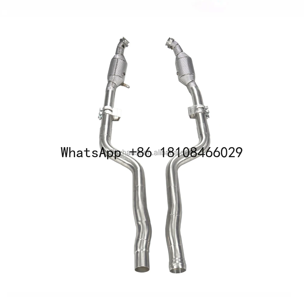 

Выхлопная труба с высоким расходом для Mercedes Benz E63 AMG W212 6.2L 2012-2016 с теплозащитным экраном, колючая водосточная труба