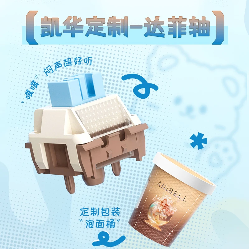 دافي التبديل الخطي 45 جرام المفاتيح المسبقة 5 دبابيس HotSwap بوم الجذعية Kailh مفاتيح للوحة المفاتيح الميكانيكية Mx الآسائية كيسودنيوك #1