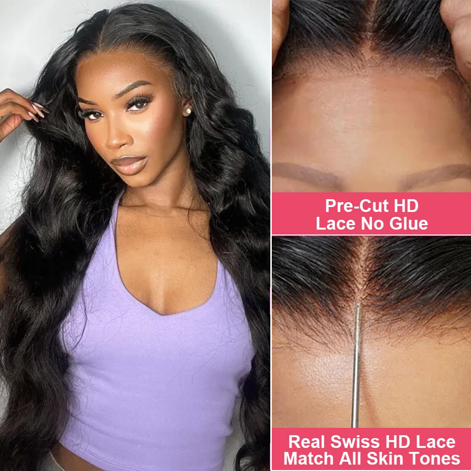 6x4 Glueless Wig Human Hair Ready To Wear And Go Preplucked Pre Cut Body Wave 13x6 HD Lace Frontal Human Hair Wigs For Women 100