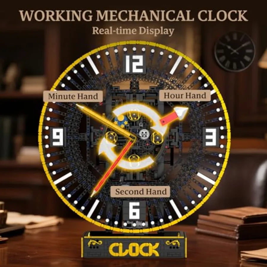 Juego de construcción de reloj Grand - Más de 3675 piezas Modelo de reloj DIY motorizado con engranajes mecánicos, control y visualización en tiempo real, Engi avanzado