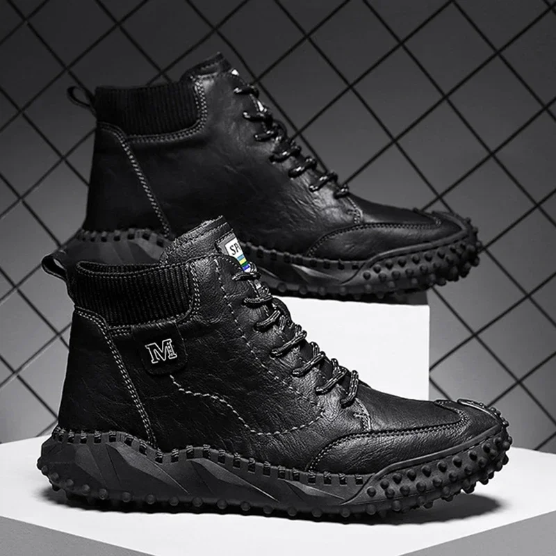 Men Boots 2023 New Cotton Sneakers Sport Shoes Retro Lace Up Footwear Mans Non-slip Tool Boots Trend Zapatillas Hombre