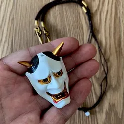 Japanese Ghost Mask Hannya Necklace Prajna Pendant Jewelry Horn Skull Boruo Hip Hop Street Style Jewelry gift