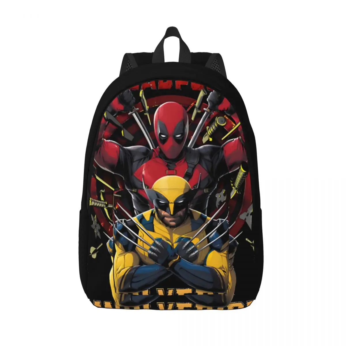 D & W Bookbag Deadpool And Wolverine For Women Kid Versatile Hiking Gift Multi Compartment Kindergarten Bag