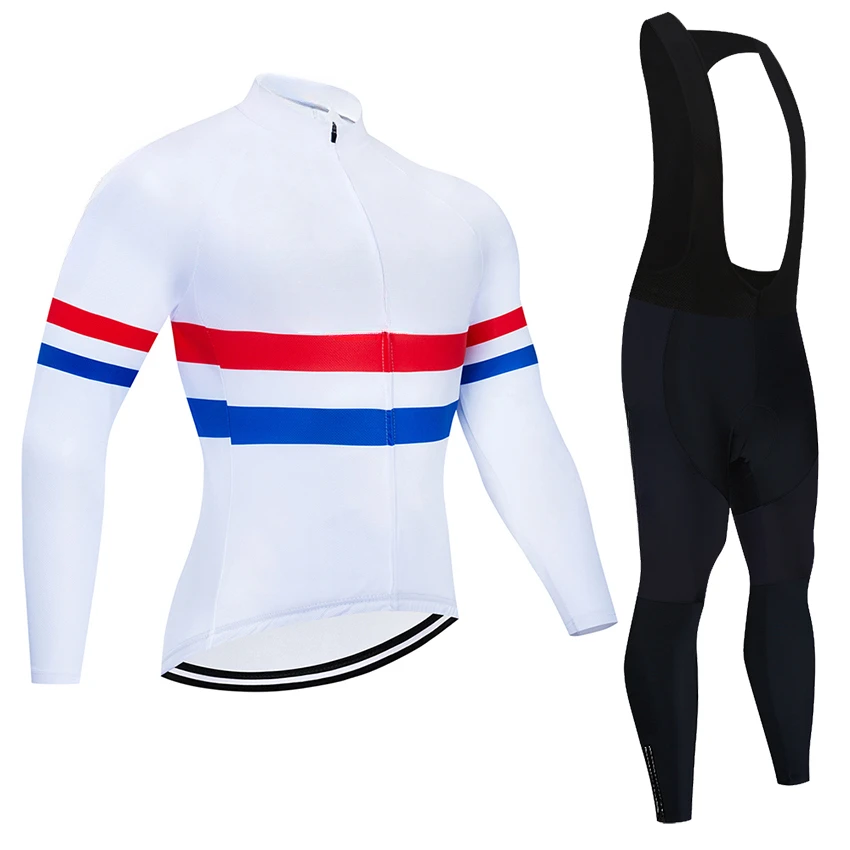 2023  Autumn Team Cycling Jersey Bib Set MTB Uniform Bicycle Clothing Quick Dry Bike Clothes Mens Long Cycling Wear