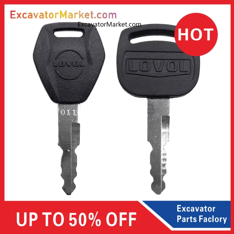 For Lovol FR60 75 80 130 150 260 220 210 300 New ignition key excavator accessories High Quality