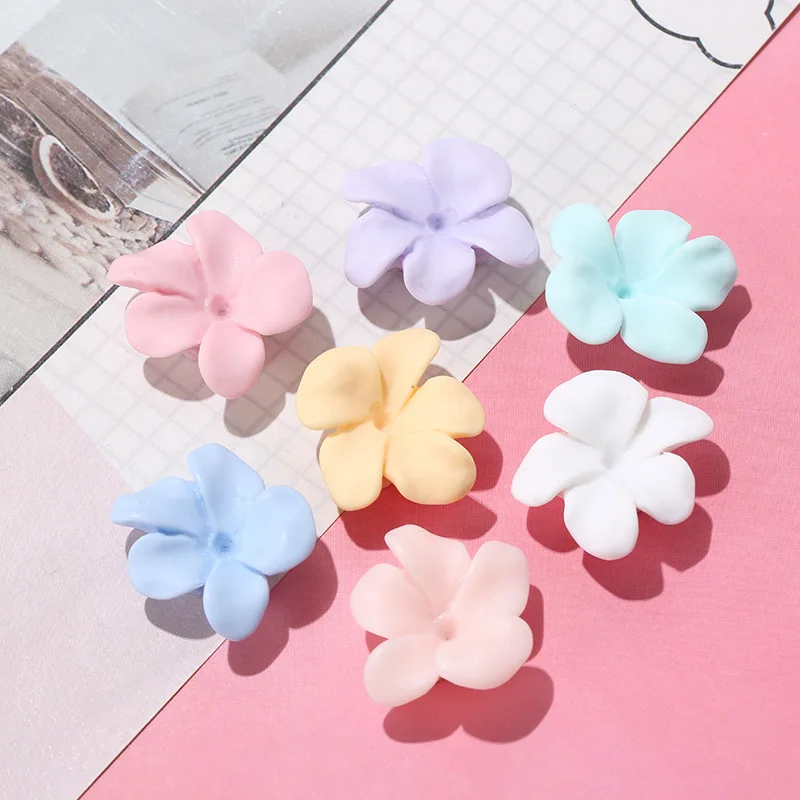 20Pcs Flowers Flatback Resin Cabochons Scrapbook Craft DIY Embellishments Decor Headwear Accessories Colorful Petal Flower Resin