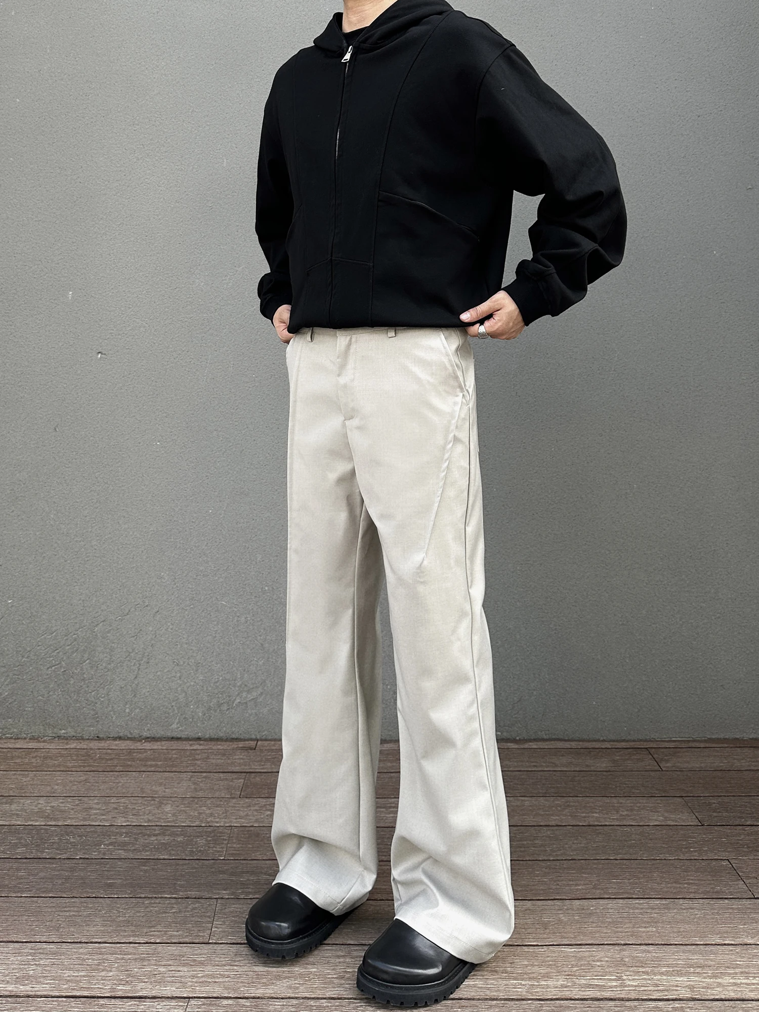 

Cleanfit American Retro Money Sle Men's Casual Pants Flared Legs 3D Tailoring Youthful Energy All-Season Wear Straight Leg