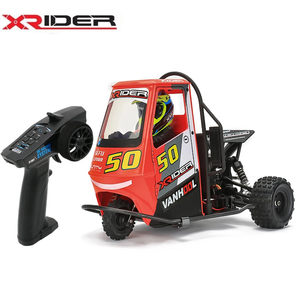 X-Rider 1/8 Piaggio Ape 2.4G 2WD Rc Car Electric Drift Tricycle Three Bungee Adult Toy Car RTR Drift Model Off-road Car