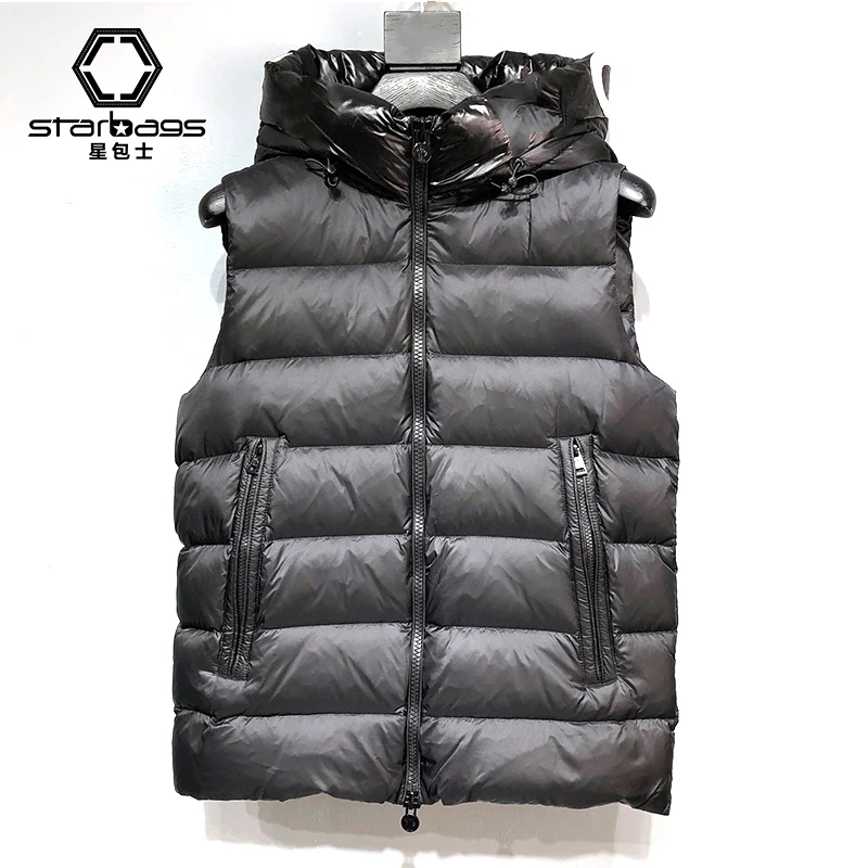 

starbags Letter down vest women's short style Autumn/winter 2023 new hooded loose down jacket casual fashion coat