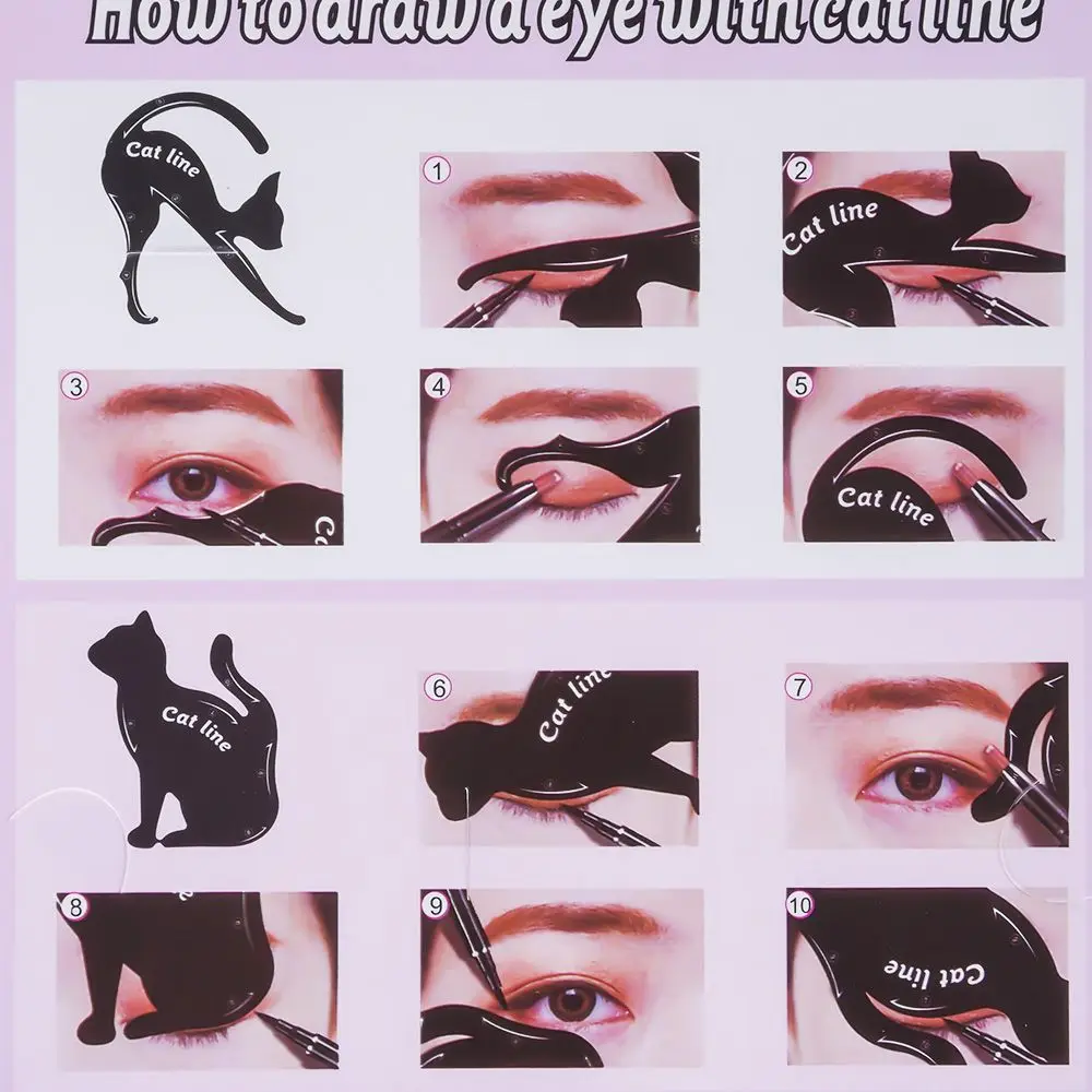 20개입 아이 메이크업 스텐실 캣 라인 아이라이너 블랙 전문가용 아이 메이크업 도구