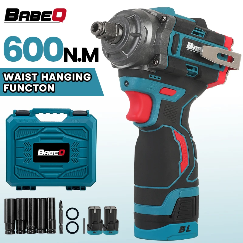 

600N.M Brushless Electric Impact Wrench 1/2 Inch Dual Use Cordless Wrench Screwdriver Household Power Tools for 16.8V Battery