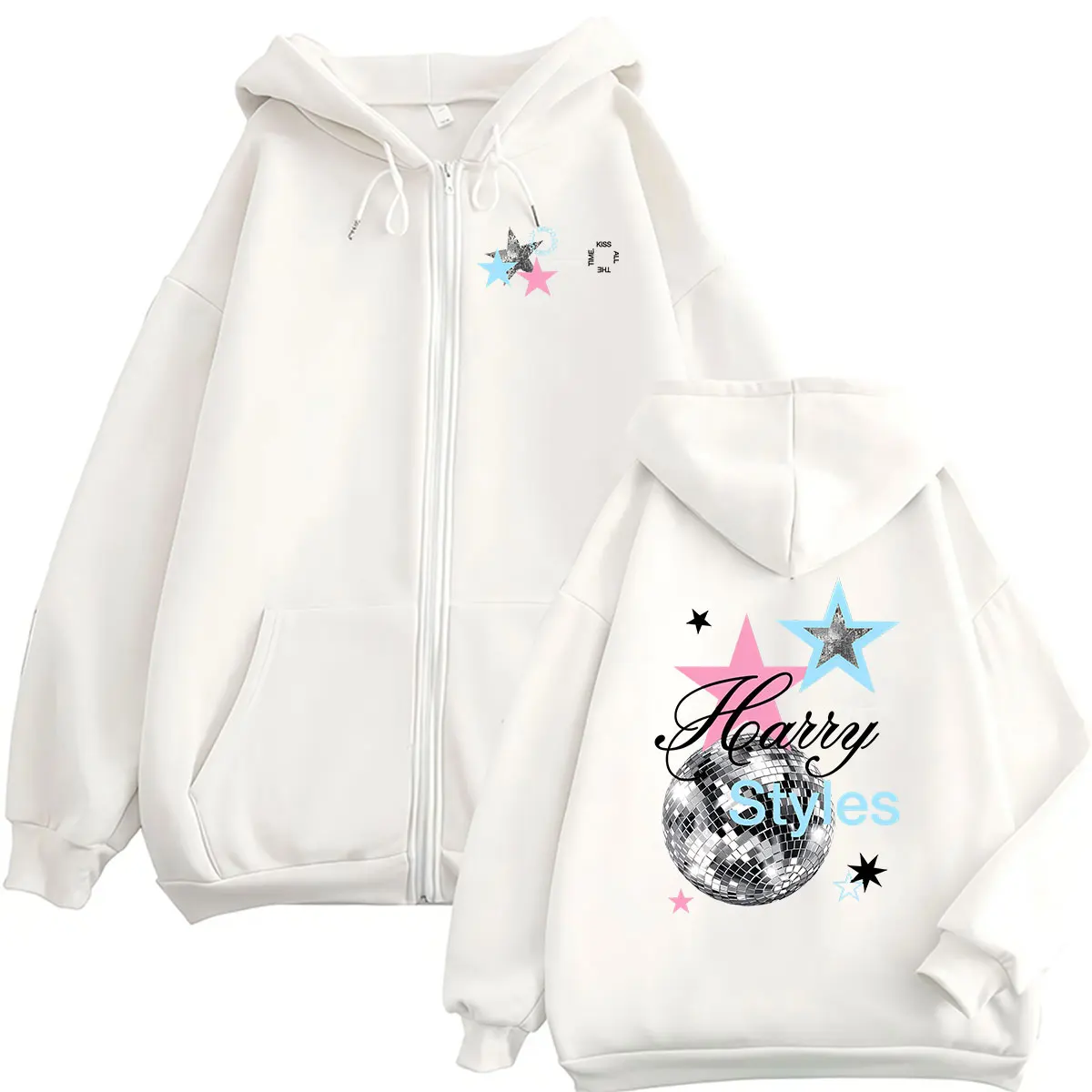 Harry Styles Kiss All The Time Disco Occasionally Tour 2026 Zipper Hoody Men Women Clothing Fashion Long Sleeve Coats Sweatshirt