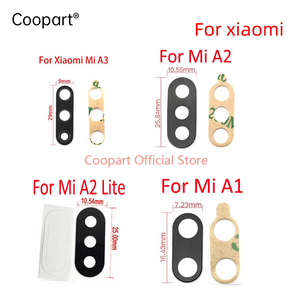 2pcs/lot New Rear Camera Lens Back Camera Glass Lens for Xiaomi Mi A1 A2 A3/ A2 Lite / A3 Lite/ A3 pro with sticker