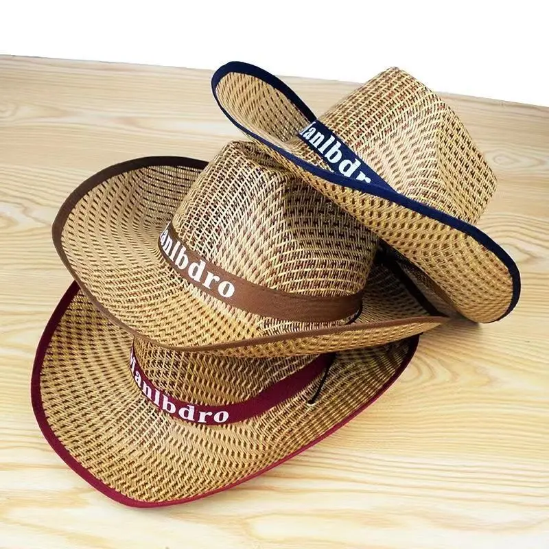 

Summer sunshade straw hat men's cowboy hat is breathable, suitable for outdoor activities, sun protection, shade fishing