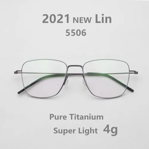 Marca danesa, Gafas cuadradas ligeras de titanio puro, montura para hombres y mujeres, Gafas ultraligeras sin tornillos, Gafas