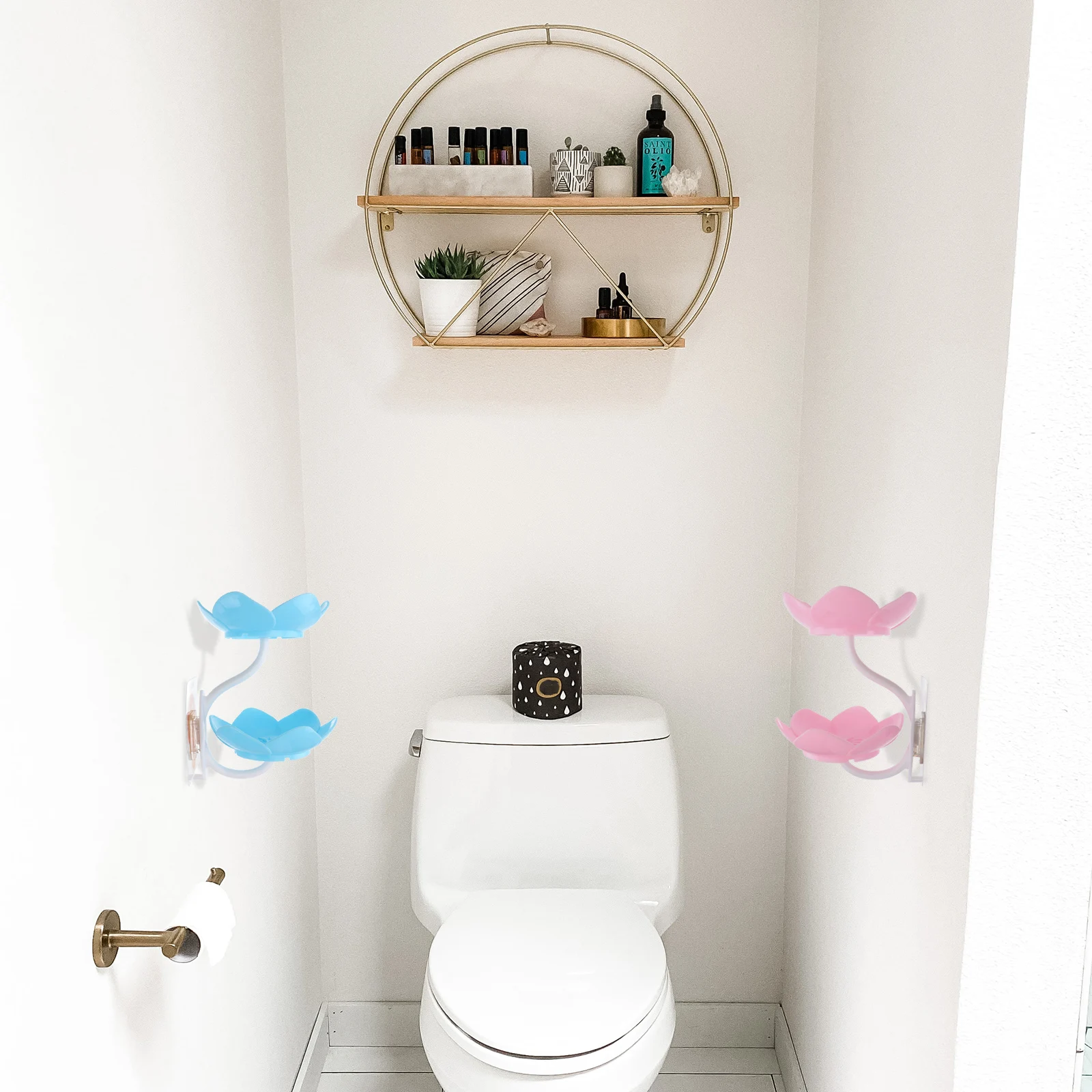 

4pcs WallMounted SuctionCup SoapBox BathroomHolder Tray Multifunction DrainingDish DoubleLayer PlasticContainers