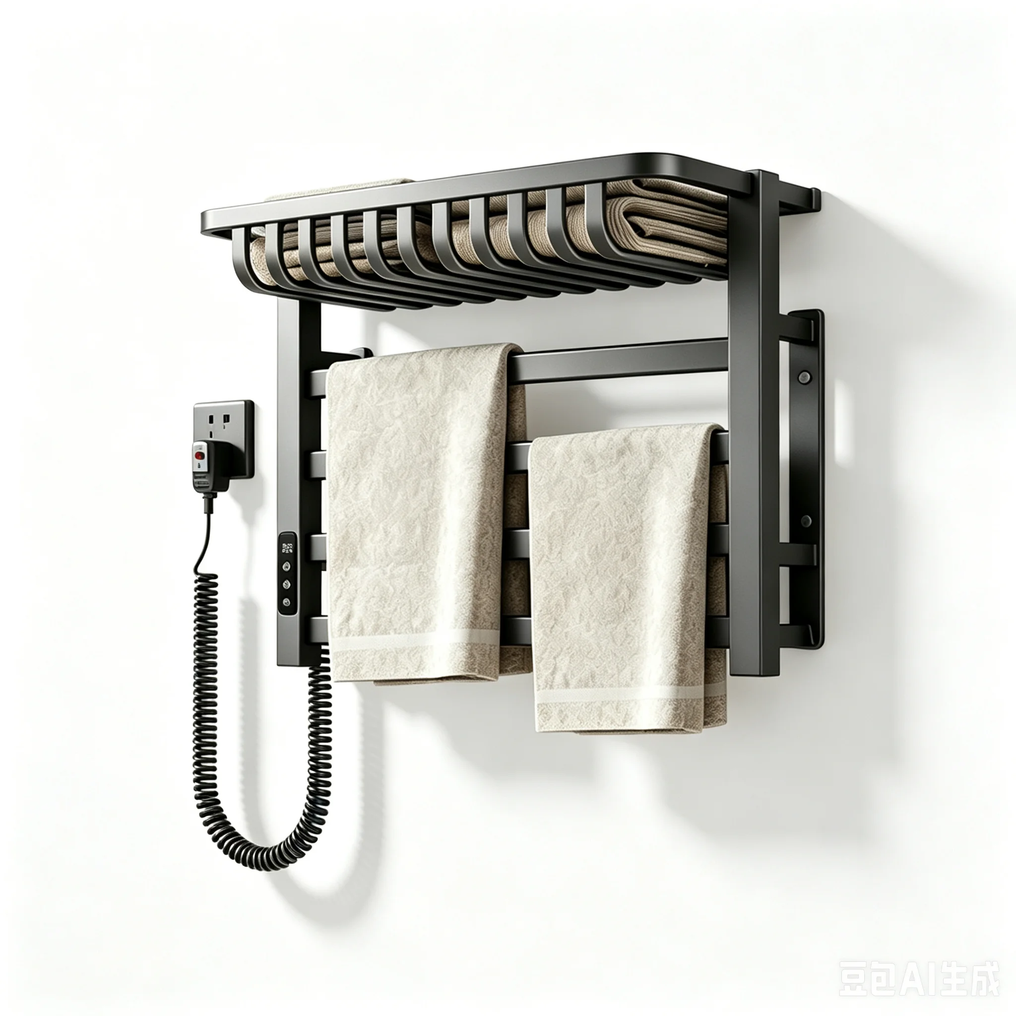 Smart Heated Electric Towel Rack Space Aluminum Towel Bath Sheet Drying Storage Shelf Sterilization Disinfection Apartment