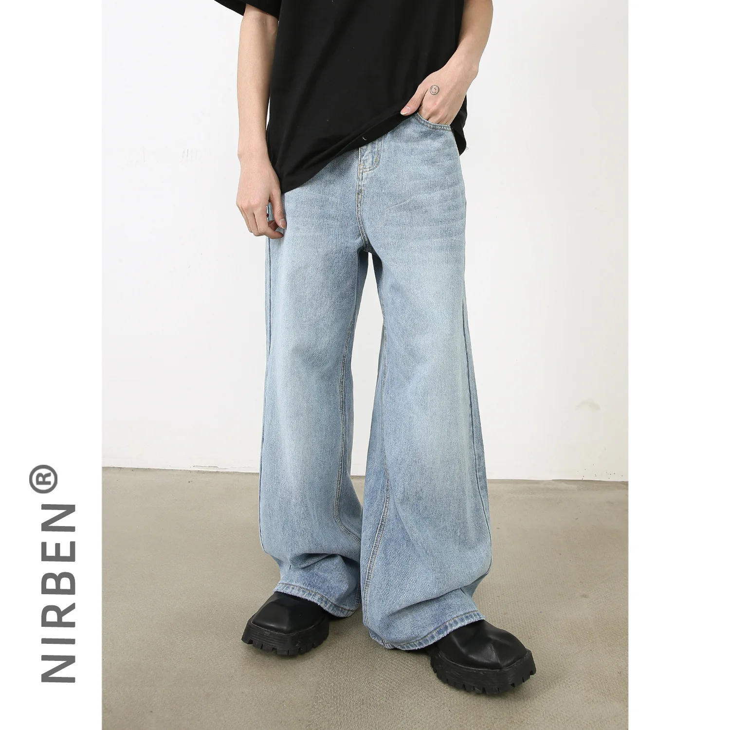 Multi-color Loose Straight Jeans Men's American Trendy Men's Pants