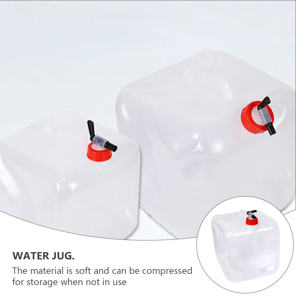 

1pc Large Capacity Spigot Tank Portable Container Outdoor Camping Water Jug Pe Water Reservoir Durable Lightweight Collapsible