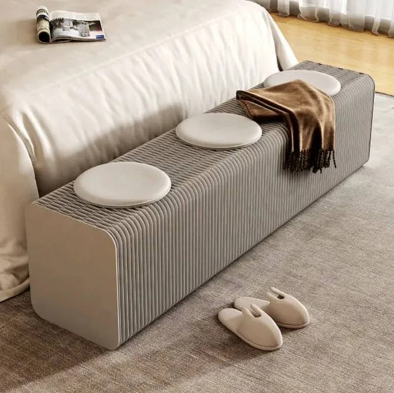 Foldable multi-person bench Home shoe changing stool Home bedside stool Mobile multi-functional retractable low stool
