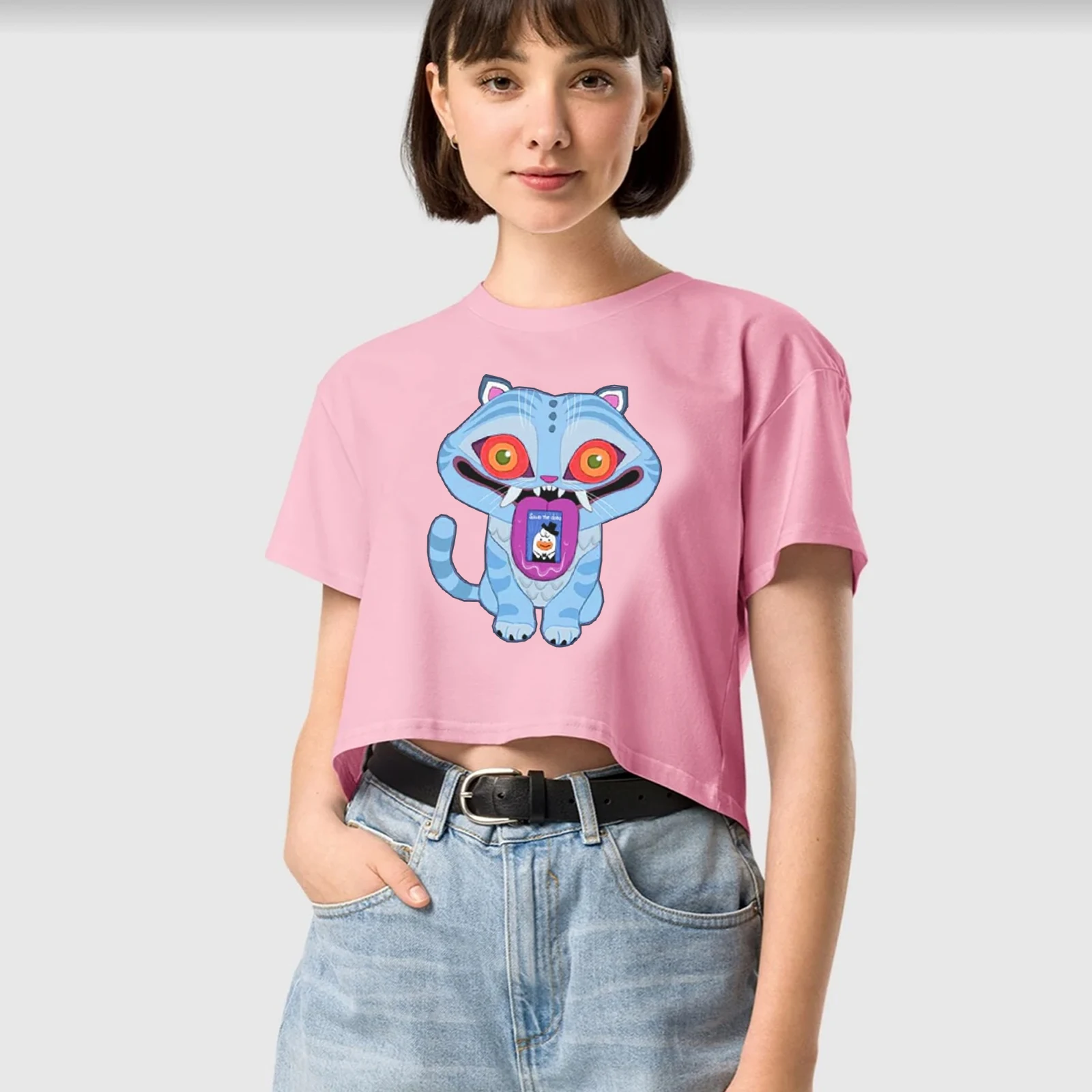 

KPop Demon Hunters Tiger Shirt Women Crop Tops T-Shirt Girls Fashion Streetwear Fans Gift