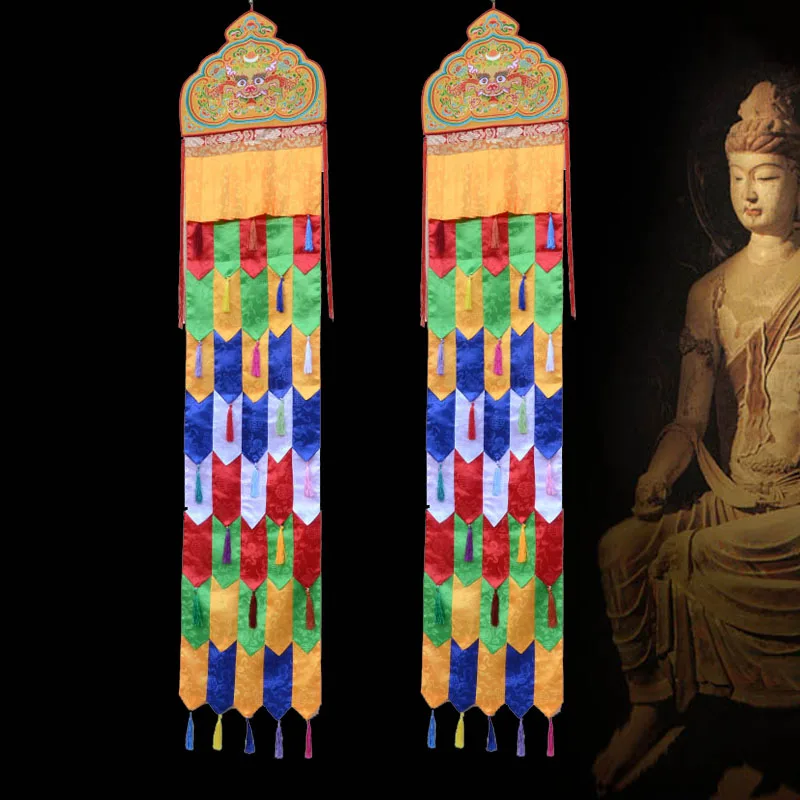 200CM long Wholesale Buddhist supply Buddhism Temple HOME Shrine Altar wall decorative Hanging curtain Streamer draperies