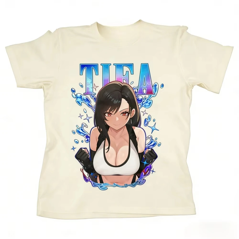2026 New Summer Tifa Lockhart FF7 Retro T-shirt - Waifu T-shirt Final Fantasy 7 T-shirt Men's and Women's Summer Fashion Top view 3