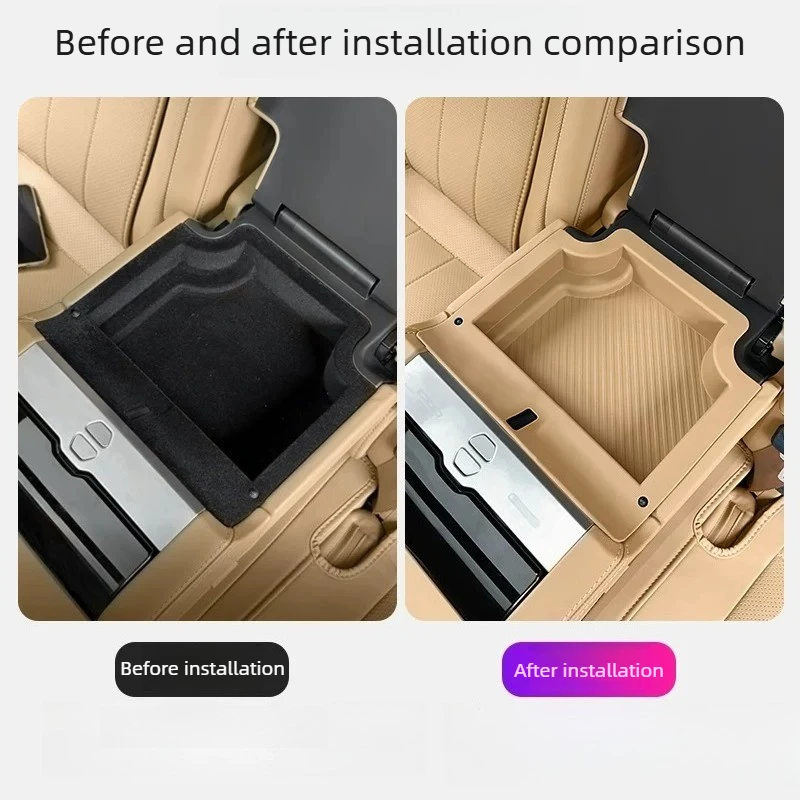 Modified Rear Armrest Storage Container Car Interior Space Saving Organizer Fit For 2023-2026 Range Rover