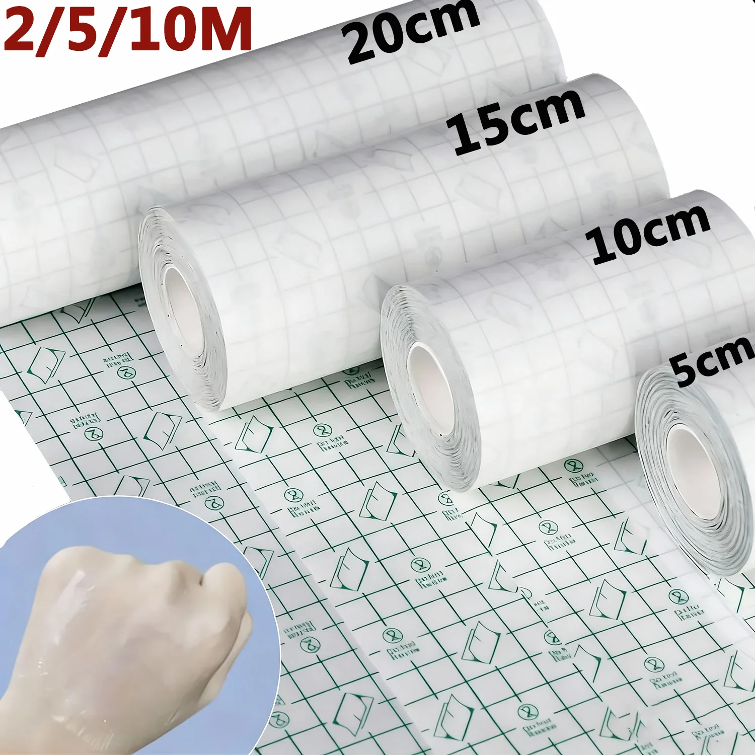 10/5/2 متر الوشم شفاء فيلم بولي Tape الشريط مقاوم للماء الوشم الرعاية اللاحقة واقية الجلد لاصق إصلاح الضمادات لفة الوشم اكسسوارات