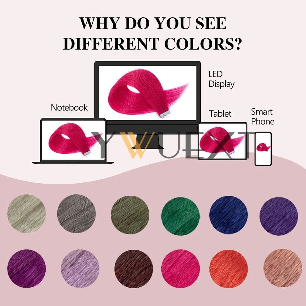 شريط صغير في الشعر البشري بألوان فاخرة 12-20 بوصة وصلات شعر شريطية طبيعية مستقيمة لتصفيفة الشعر في المخرج