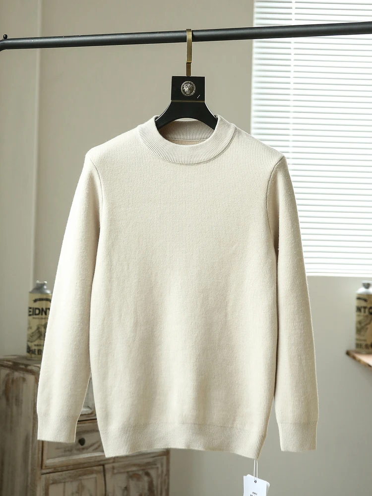 Thiened One-Piece Fce Men's Faionable round Ne Warm Knitted Sweater Casual All-Match Autumn Winter New Arrival