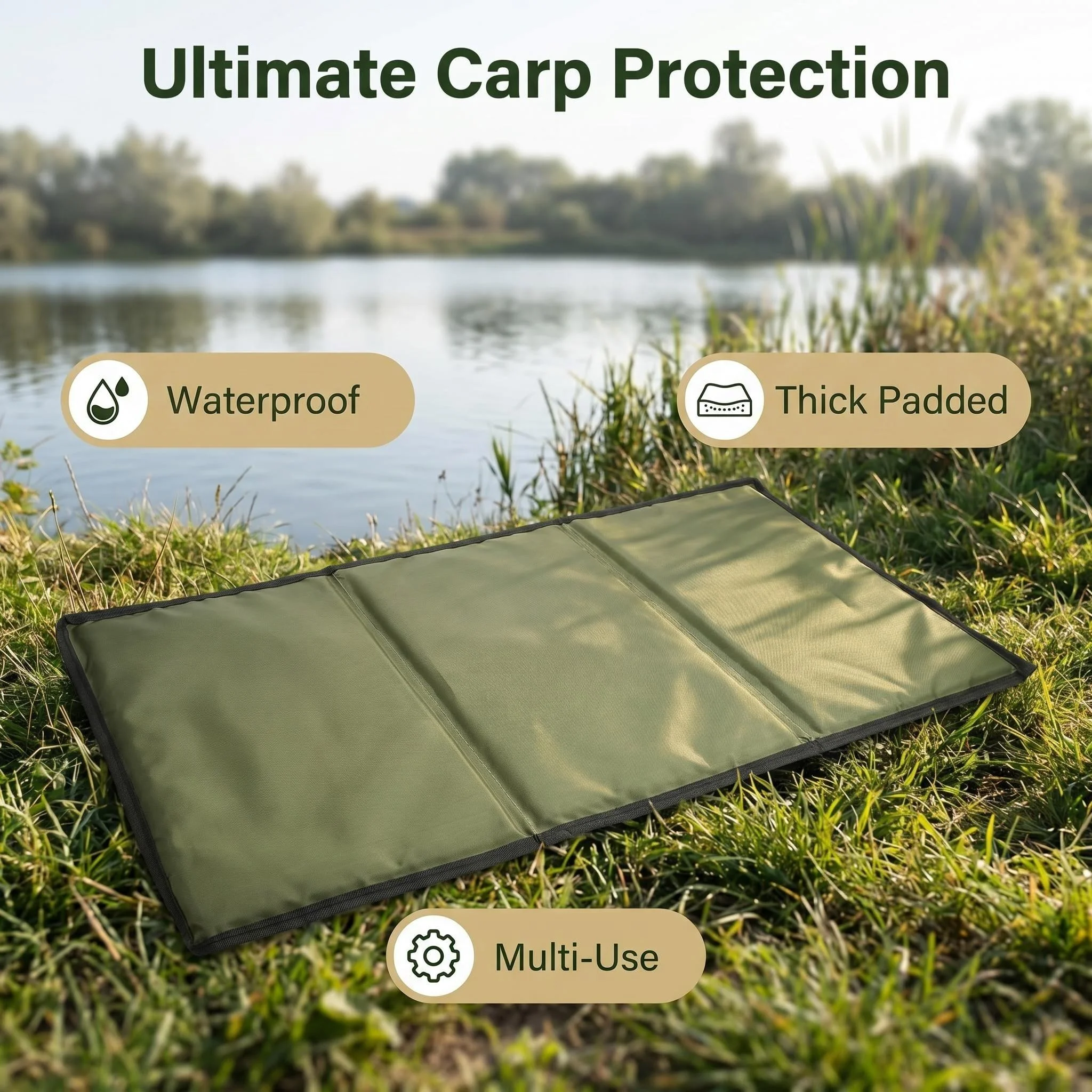 Hirisi Foldable Unhooking Mat – Breathable Sponge Cushion, Multipurpose & Portable for Carp Fishing, Outdoor Fishing Accessories