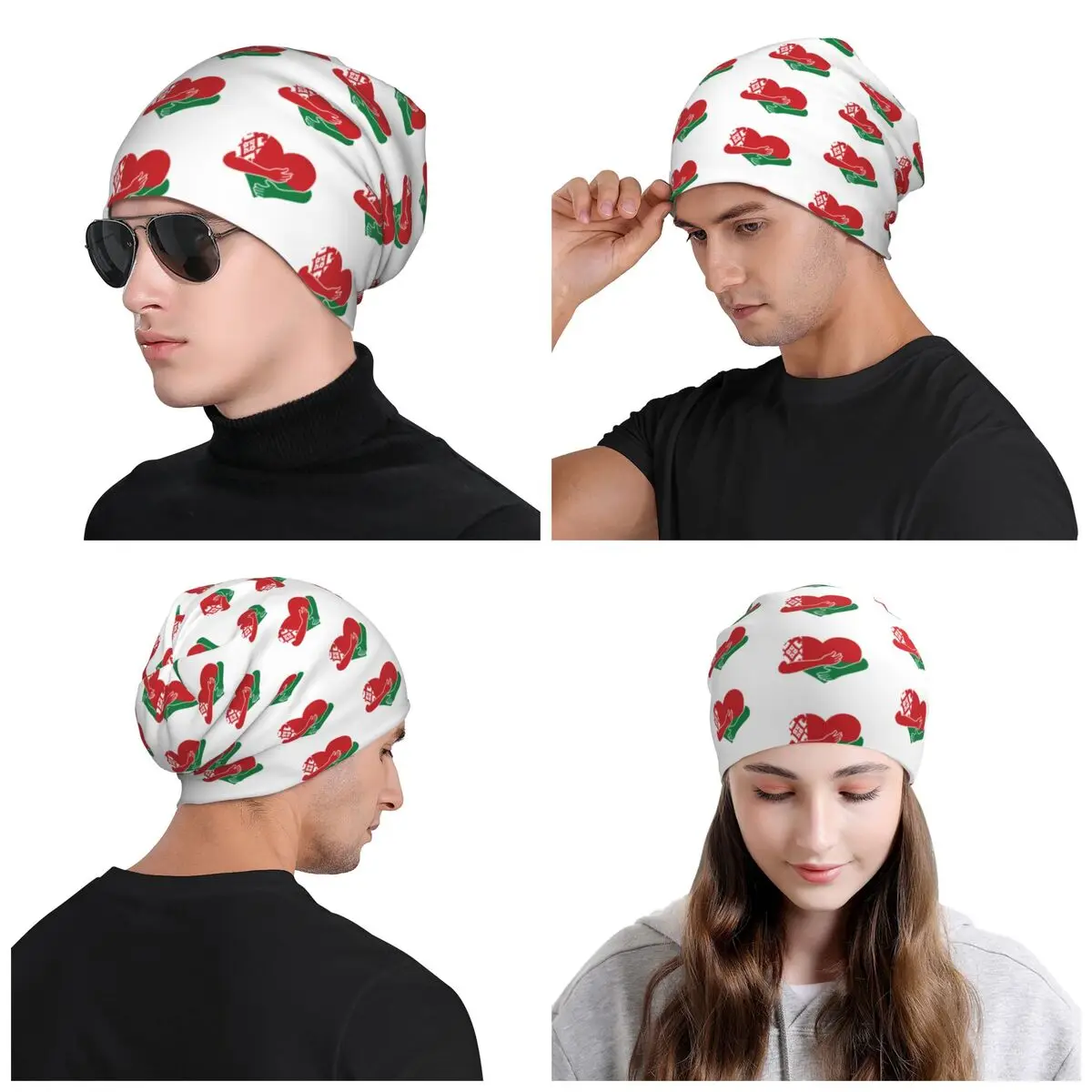 Bielorruso Love Hug-gorros con bandera de Bielorrusia para hombre y mujer, gorro de punto cálido, Unisex, para invierno