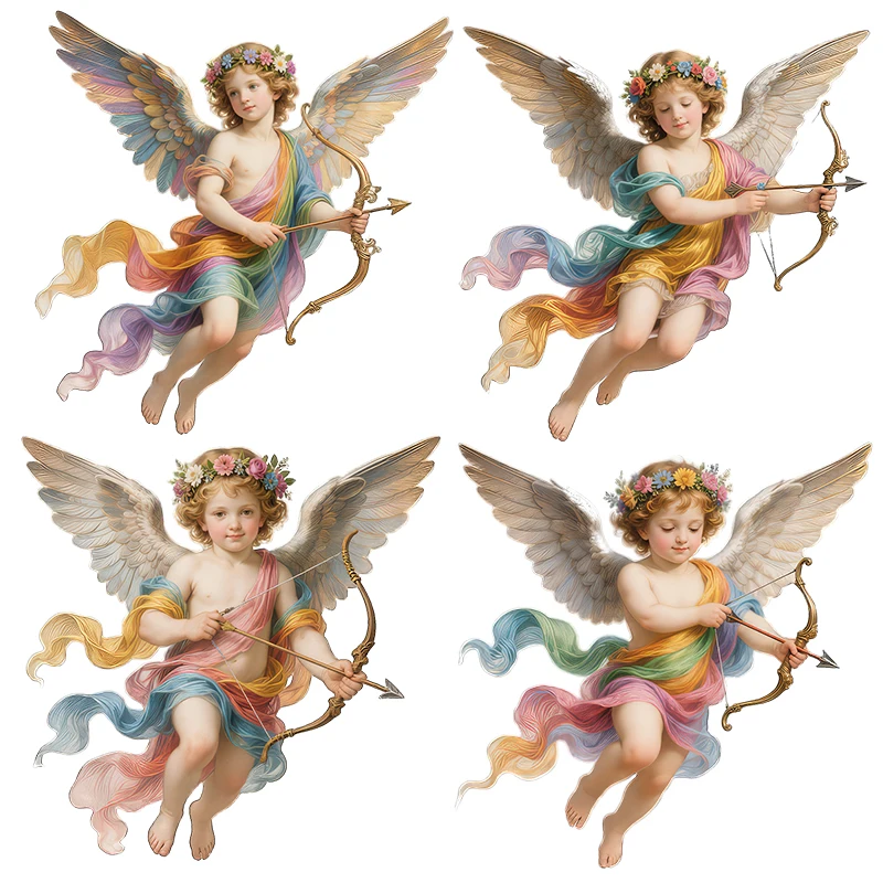 Three Ratels CFN153 angel holding a bow and arrow colorful classic wall stickers for home decoration car body decals