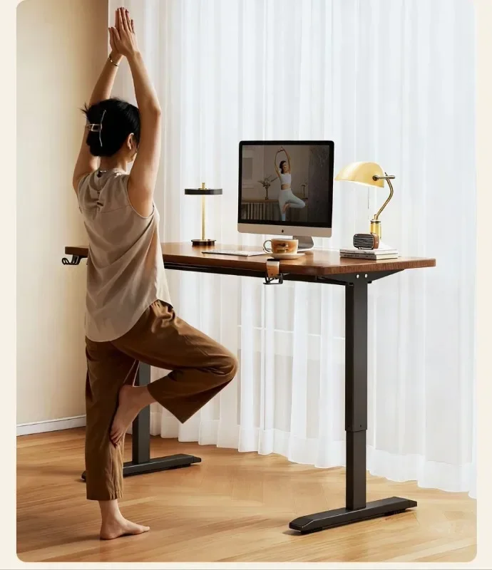 Firm Lifting Computer Desk Solid Wood Electric Home Learning Writing Desk Modern Standing Work Desk Factory