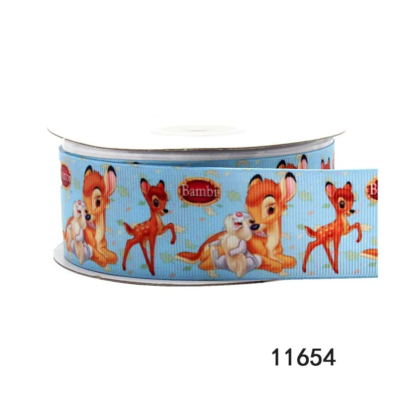 5Yards Bambi Printed 25MM 38MM Disney Cartoon Character Grosgrain Ribbon