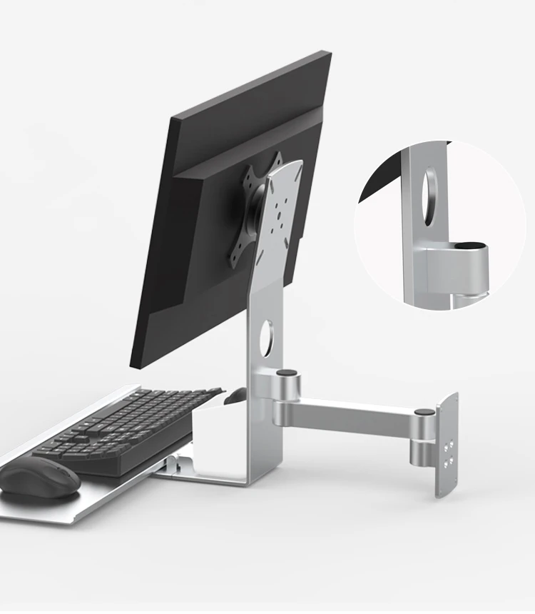 Display and keyboard integrated bracket industrial computer screen cantilever wall-mounted display mechanical arm with keyboard