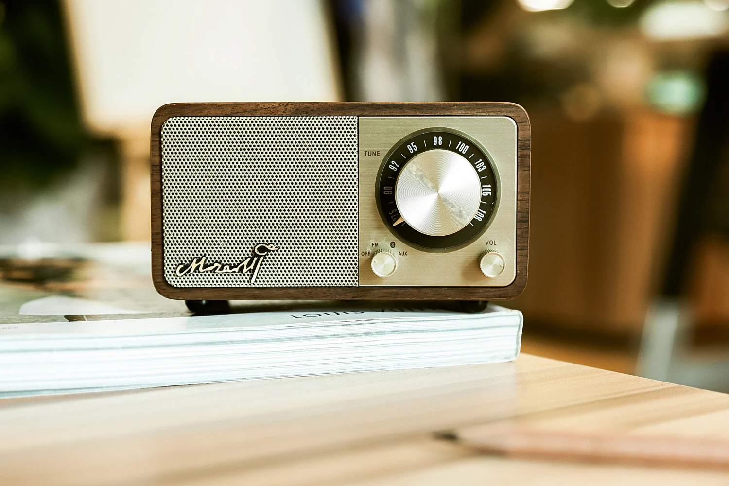 

2016 SANGEAN Mozart Walnut Wood Bluetooth Wireless Speaker Retro FM Radio Portable Stereo Subwoofer Wooden Speaker