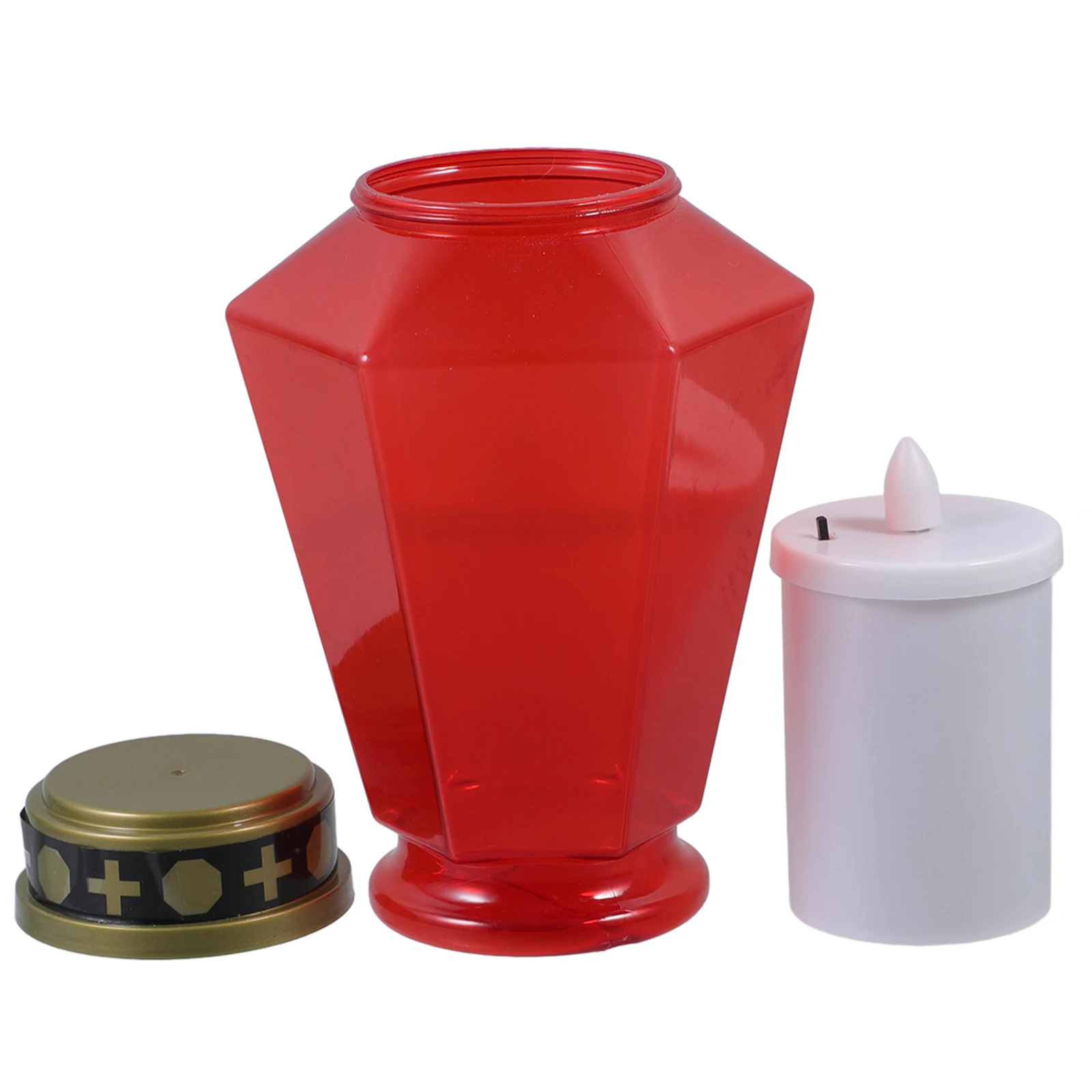 Led الإلكترونية عديمة اللهب تعمل بالطاقة الشمسية عبر الضوء للخارجية مقبرة الكنيسة ديكور الهدايا التذكارية الدينية #4