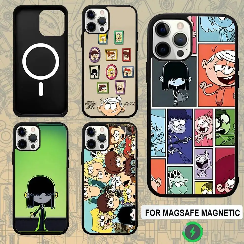

Длинные коврики The L-loud House для iPhone 17,16,15,14,13,12,11 Pro,Max,Plus,X,XS,XR,SE4,E Mini-зарядка с чехлом для телефона MagSafe