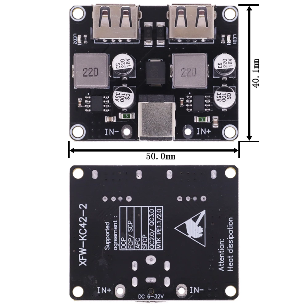 KC24 QC3.0 1 2 4 vie DC-DC convertitore Buck modulo Step-Down di ricarica 6-32V 9V 12V 24V a caricabatterie rapido rapido circuito 3V 5V