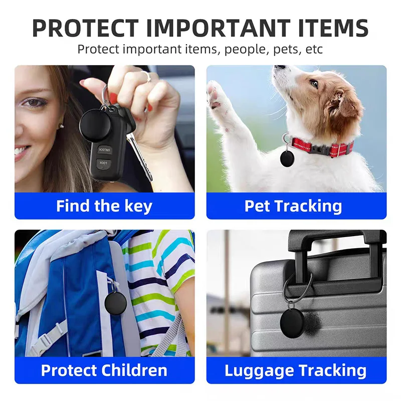 Mini Smart Bluetooth Tag GPS Tracker Anti-lose Reminder Device Sound Locate for Apple Find My APP Seniors Kids Finder Locator