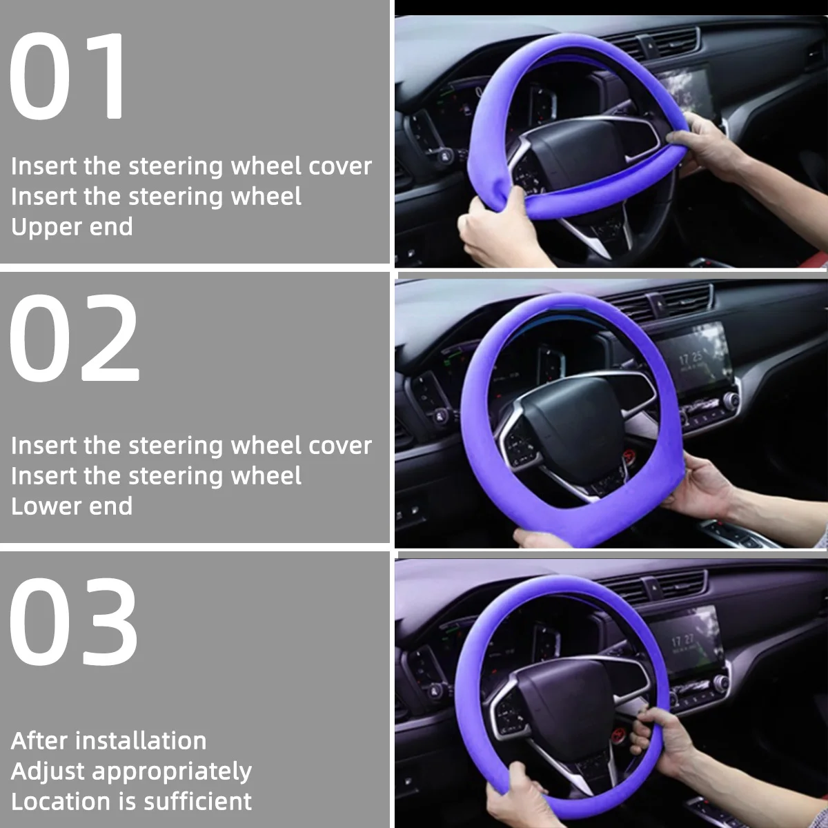 General Motors Silicone Steering Wheel Cover Protective Cover Soft Elastic Color Automotive Decorative Steering Wheel Cover image 6