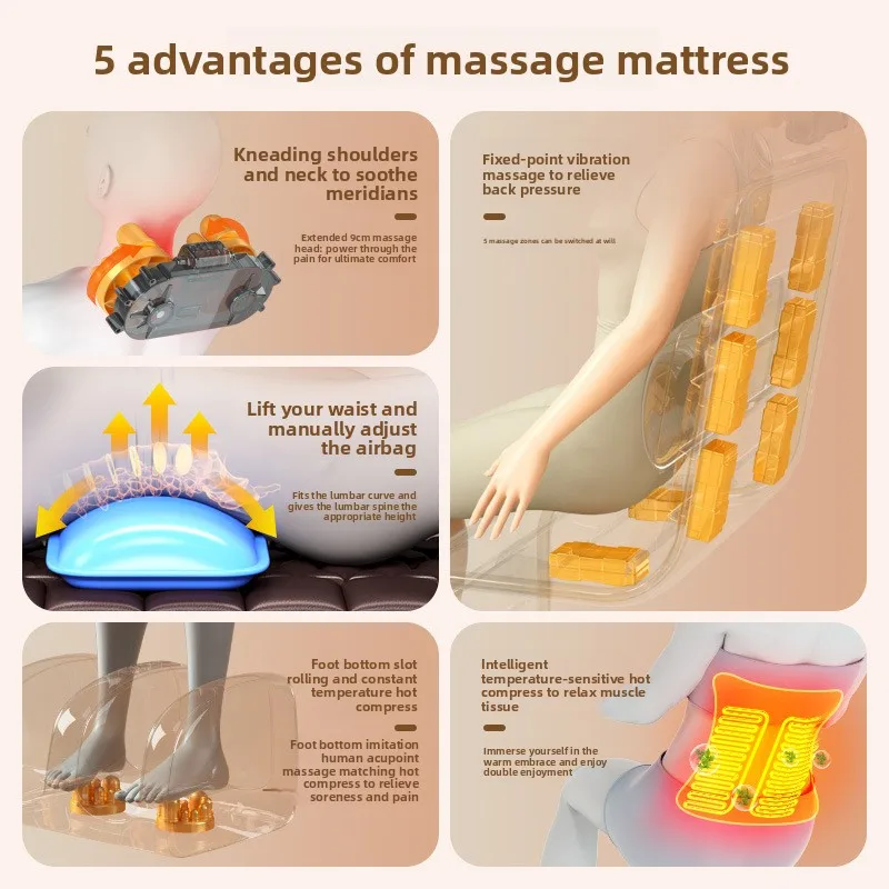 Neck Shoulder Waist Back Massage Office Shoulder Neck Full Body Massager Full Body Electric Massage Mattress Back Massager