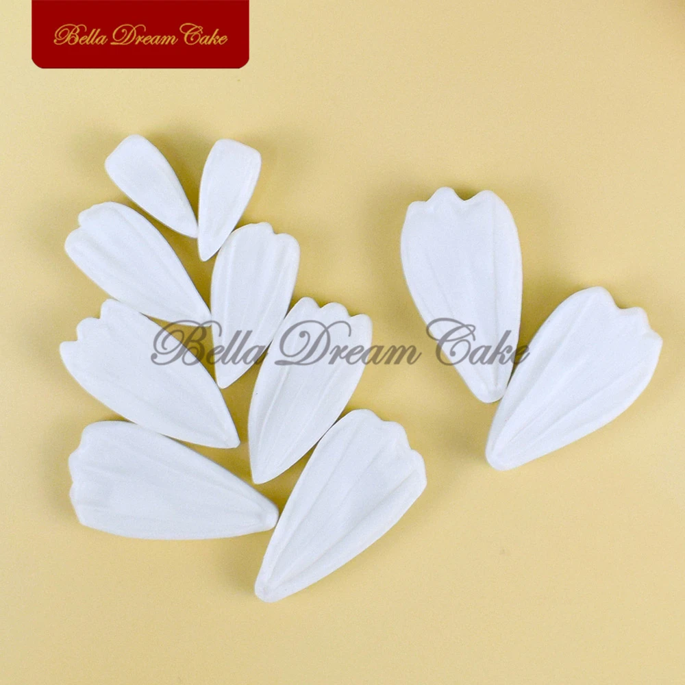 10pcs/set Mini Cosmos Petal Silicone Veiner Mold DIY Handmade Fondant Flower Clay Gumpaste Mould Cake Decorating Tools Bakeware